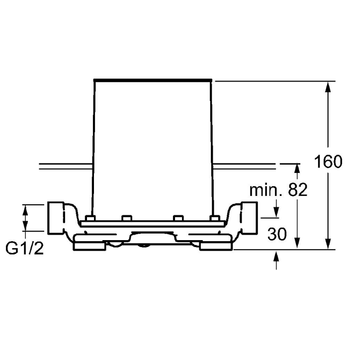 Hansa Hansavario Einbaukörper für Wannenbatterien, bodenstehend