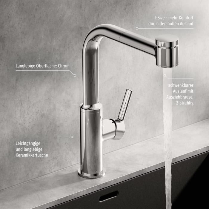 Hansa HANSARONDA Spültisch-Einhand-Einlochbatterie