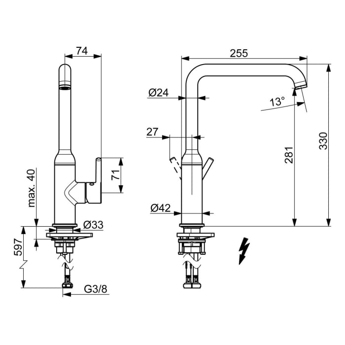 Hansa HANSAVANTIS Style Einhebel-Küchenarmatur, Niederdruck