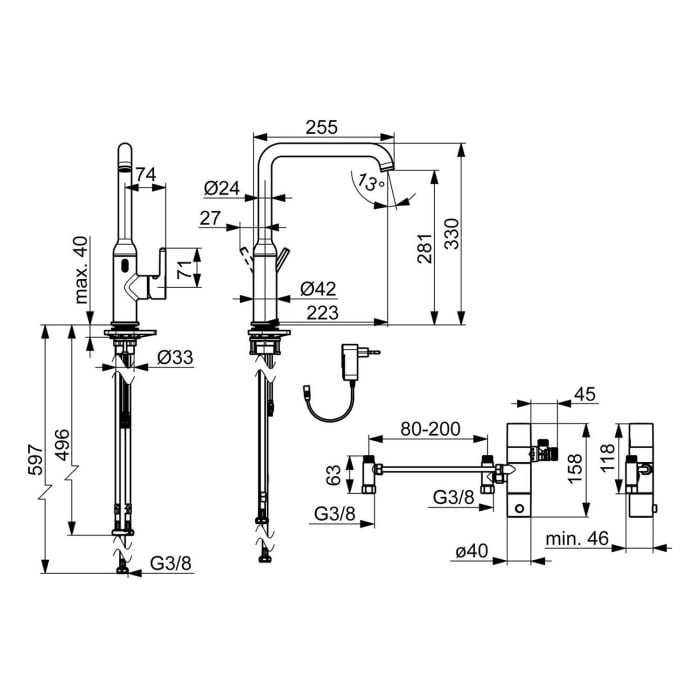 Hansa HANSAVANTIS Style Hybrid Einhebel-Küchenarmatur 230/9 V, Bluetooth