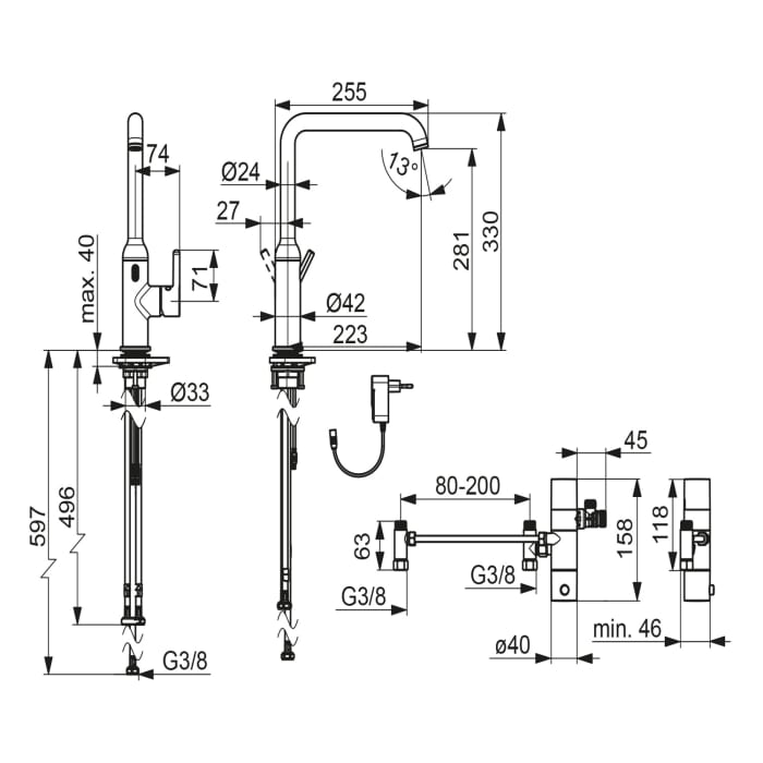 Hansa HANSAVANTIS Style Hybrid Einhebel-Küchenarmatur 230/9 V, Bluetooth