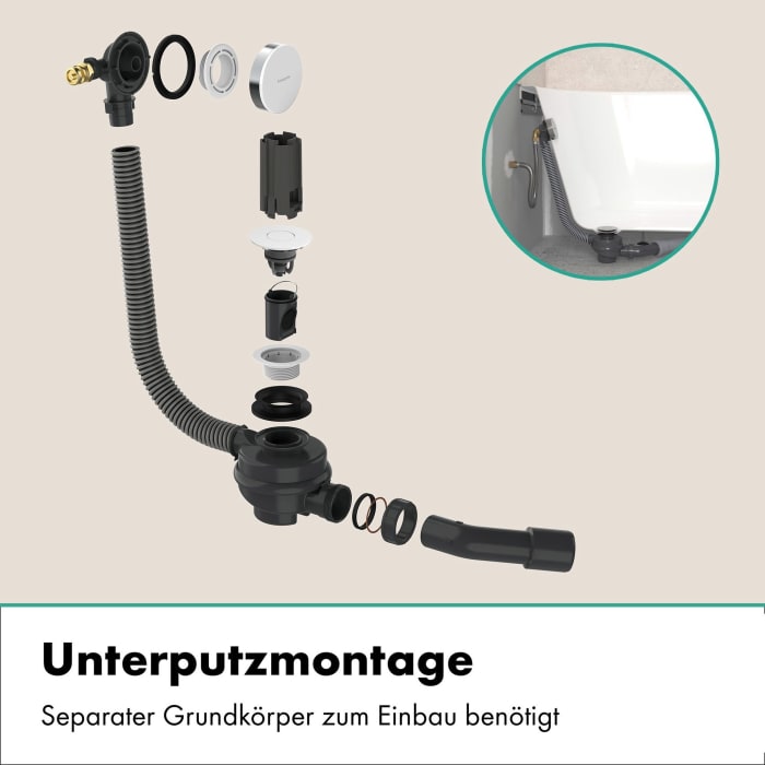 hansgrohe Flexaplus Fertigset, Ablauf- und Überlaufgarnitur
