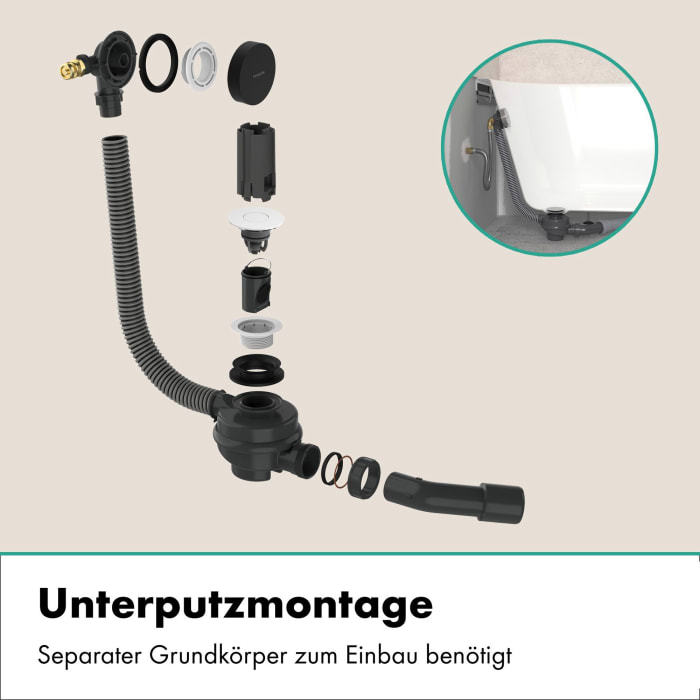 hansgrohe Flexaplus Fertigset, Ablauf- und Überlaufgarnitur