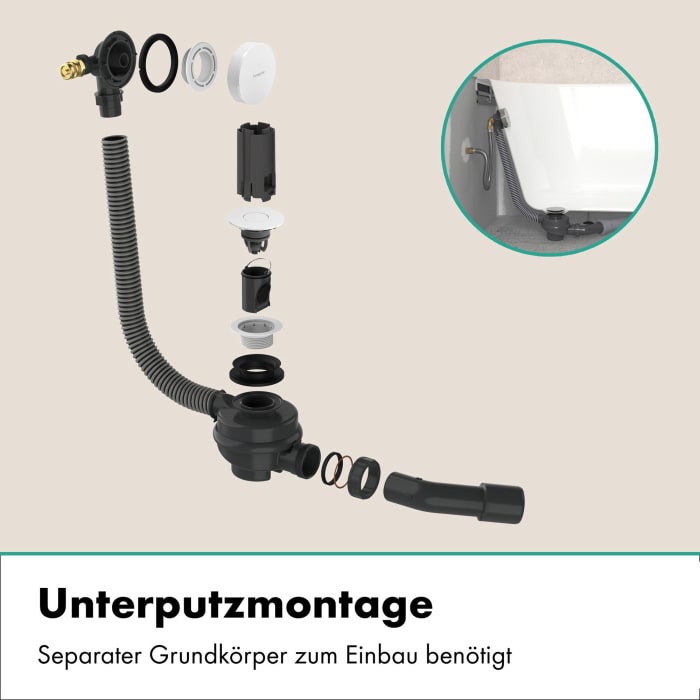 hansgrohe Flexaplus Fertigset, Ablauf- und Überlaufgarnitur