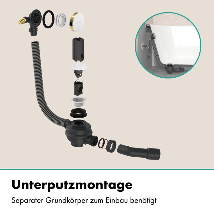 hansgrohe Flexaplus Fertigset, Ablauf- und Überlaufgarnitur