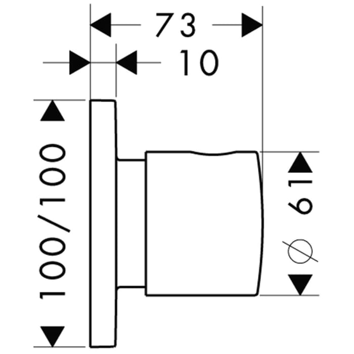 AXOR Citterio M Trio-/Quattro Absperr- und Umstellventil Unterputz
