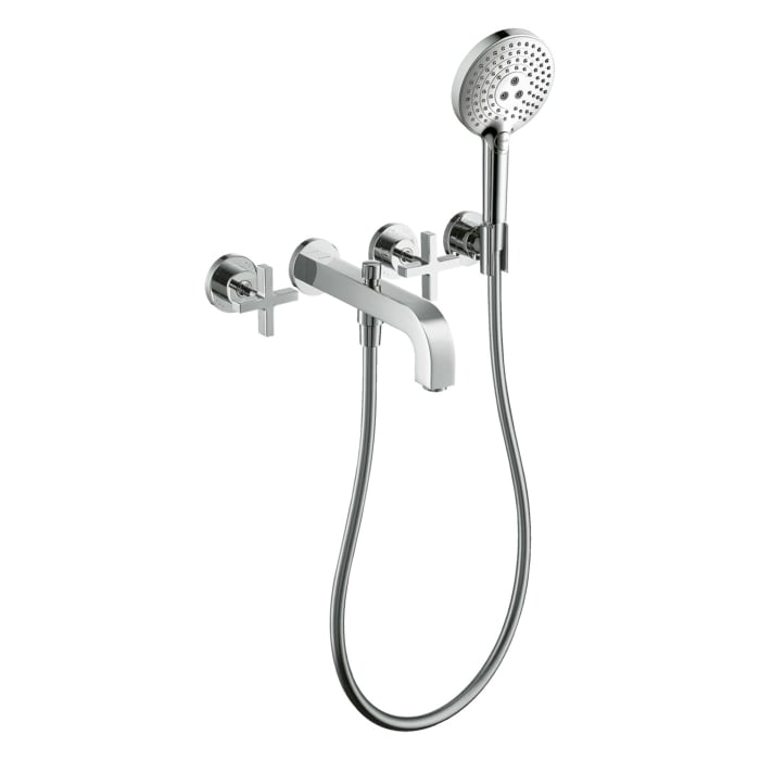 AXOR Citterio Fertigset 3-Loch Wandarmatur UP für Wanne mit Kreuzgriff