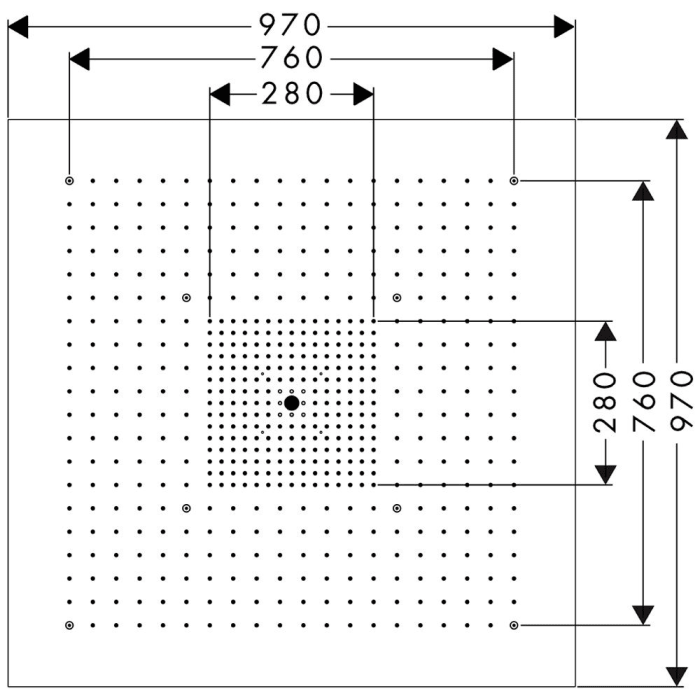 AXOR Starck Showerheaven ohne Beleuchtung 97 x 97 cm