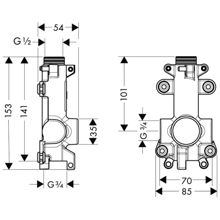 AXOR Starck Grundset für Ablage kurz