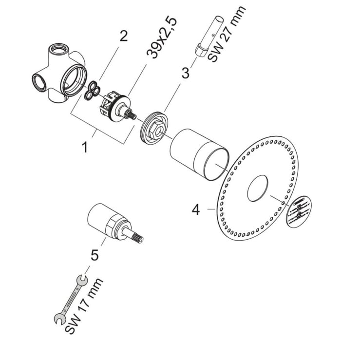 hansgrohe Quattro Vierwegeumstellung Grundkörper