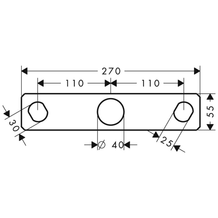 hansgrohe Montagesatz für Wannenrandarmaturen mit Platte