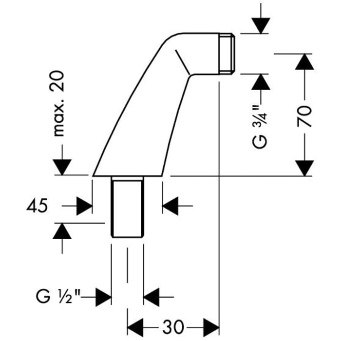 hansgrohe Standanschluss für Wannenarmaturen