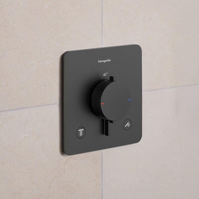 hansgrohe Ecostat Comfort Q Thermostat Unterputz für 2 Funktionen mit integrierter Sicherungskombination nach EN1717
