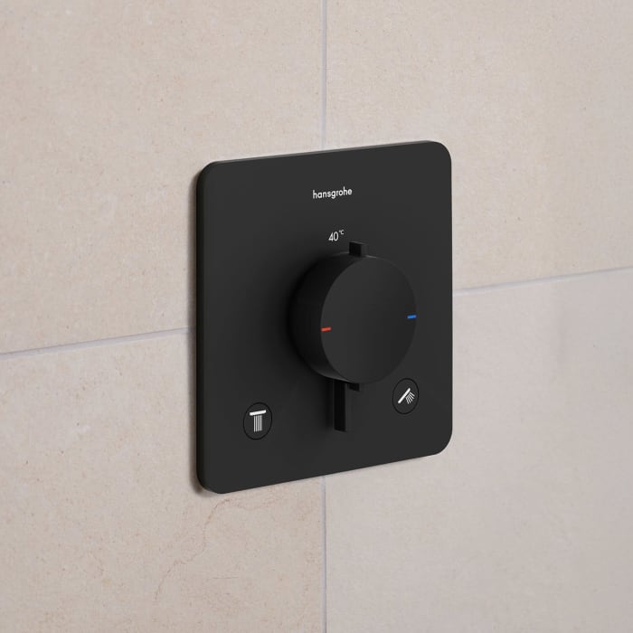 hansgrohe Ecostat Comfort Q Thermostat Unterputz für 2 Funktionen mit integrierter Sicherungskombination nach EN1717