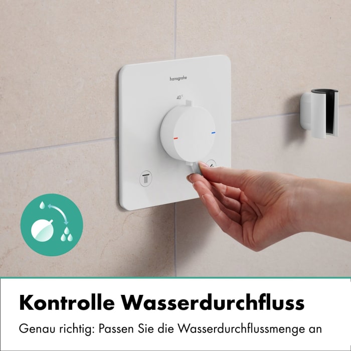 hansgrohe Ecostat Comfort Q Thermostat Unterputz für 2 Funktionen mit integrierter Sicherungskombination nach EN1717