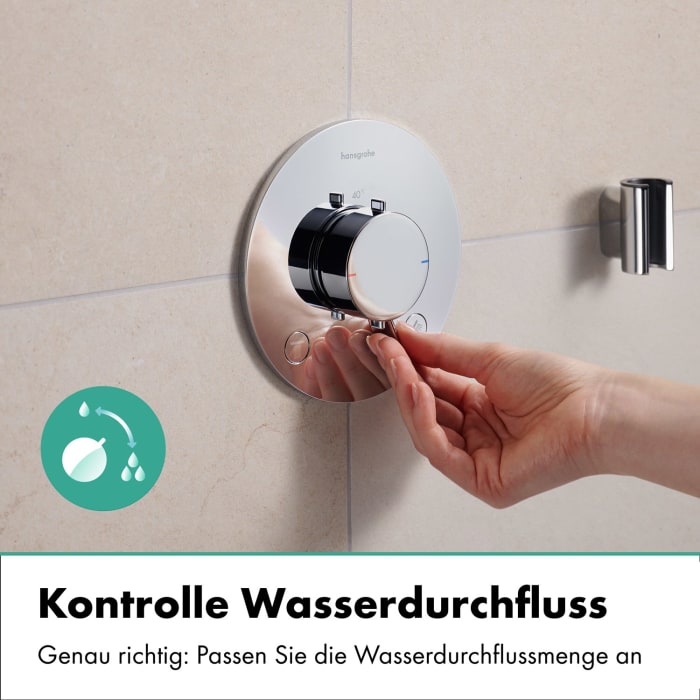 hansgrohe Ecostat Comfort S Thermostat Unterputz für 2 Funktionen mit integrierter Sicherungskombination nach EN1717
