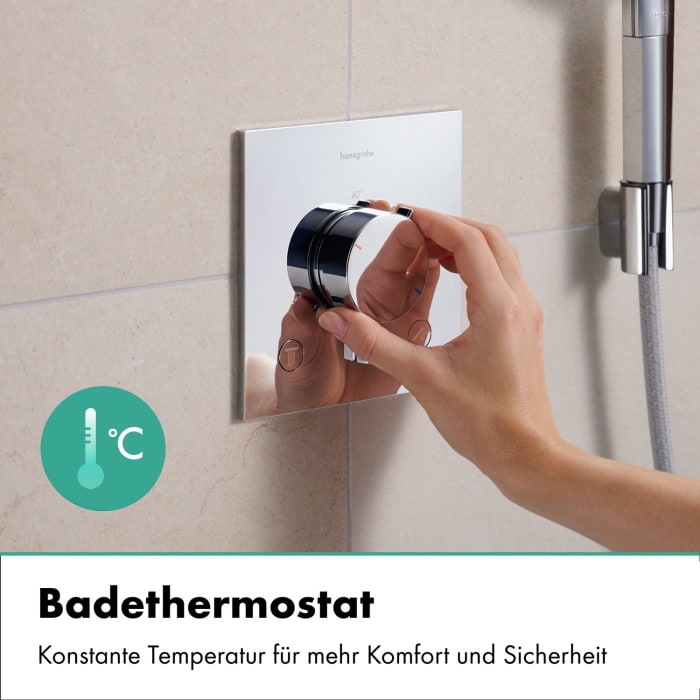 hansgrohe Ecostat Comfort E Thermostat Unterputz für 2 Funktionen mit integrierter Sicherungskombination nach EN1717