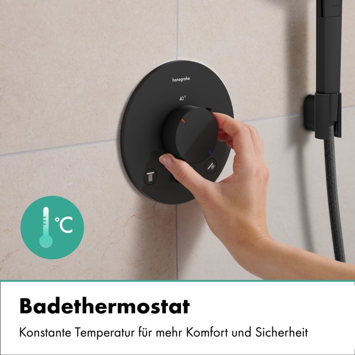 hansgrohe Ecostat Comfort S Thermostat Unterputz für 2 Funktionen mit integrierter Sicherungskombination nach EN1717