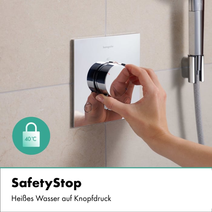 hansgrohe Ecostat Comfort E Thermostat Unterputz für 2 Funktionen mit integrierter Sicherungskombination nach EN1717