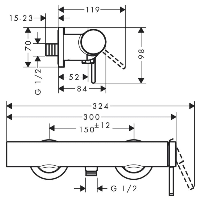 hansgrohe Finoris Einhebel-Duscharmatur Aufputz