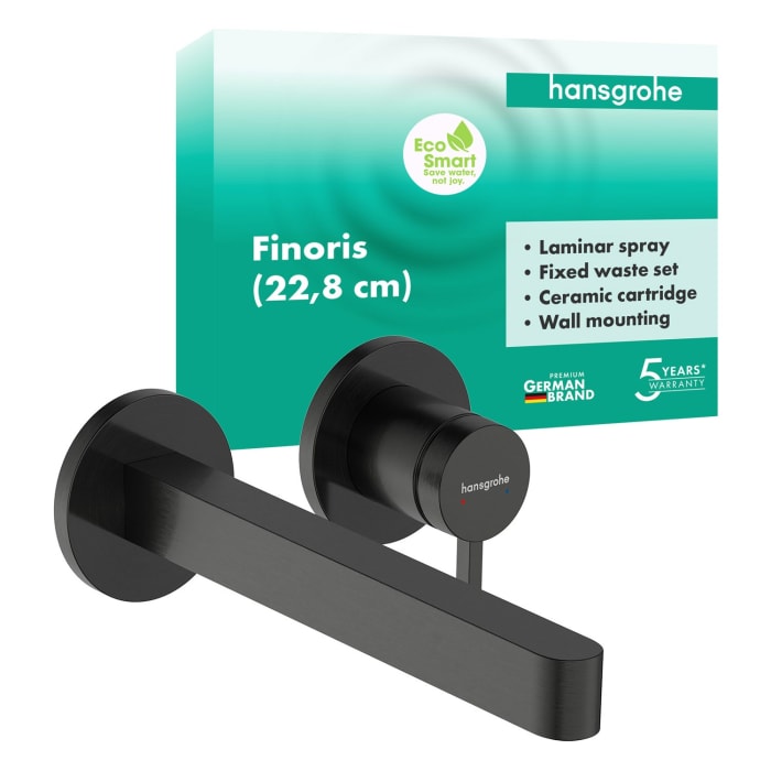 hansgrohe Finoris Einhebel-Waschtischarmatur Unterputz für Wandmontage mit Auslauf 22,8 cm