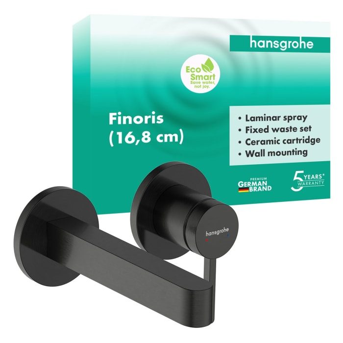 hansgrohe Finoris Einhebel-Waschtischarmatur Unterputz für Wandmontage mit Auslauf 16,8 cm
