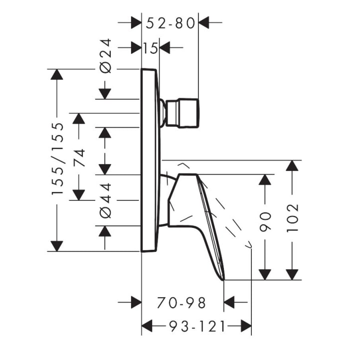 hansgrohe Logis Einhebel-Wannenmischer Unterputz