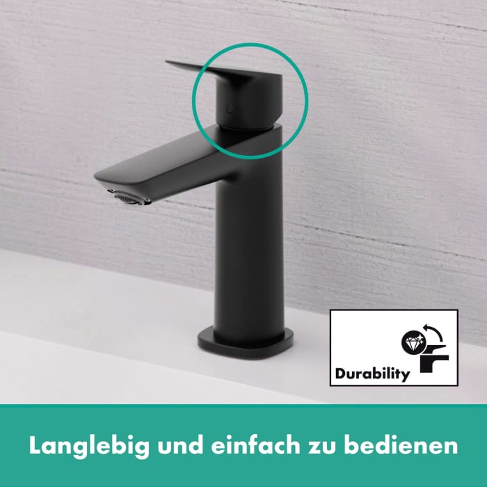 hansgrohe Logis Einhebel-Waschtischarmatur 110 Fine mit Push-Open Ablaufgarnitur