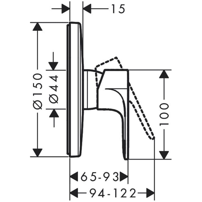 hansgrohe Rebris E Einhebel-Duscharmatur Unterputz für iBox universal