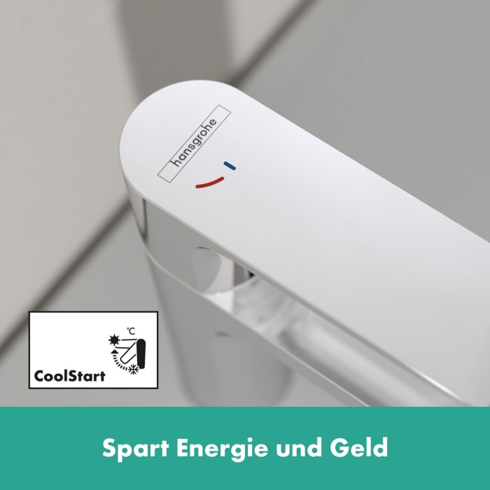hansgrohe Rebris E Einhebel-Waschtischarmatur 80 CoolStart mit Zugstangen-Ablaufgarnitur