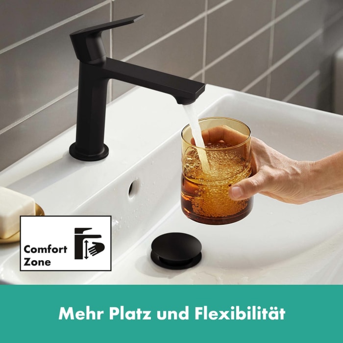 hansgrohe Rebris E Einhebel-Waschtischarmatur 110 CoolStart mit Zugstangen-Ablaufgarnitur