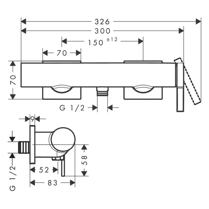 hansgrohe Tecturis E Einhebel-Duscharmatur Aufputz