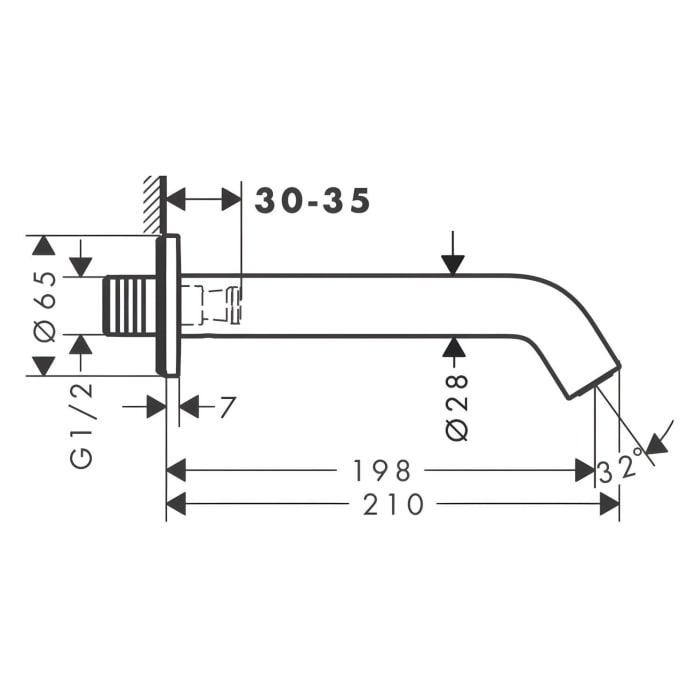 hansgrohe Tecturis S Wanneneinlauf