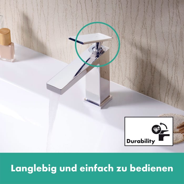 hansgrohe Tecturis E Einhebel-Waschtischarmatur 110 CoolStart wassersparend+ mit Zugstangen-Ablaufgarnitur
