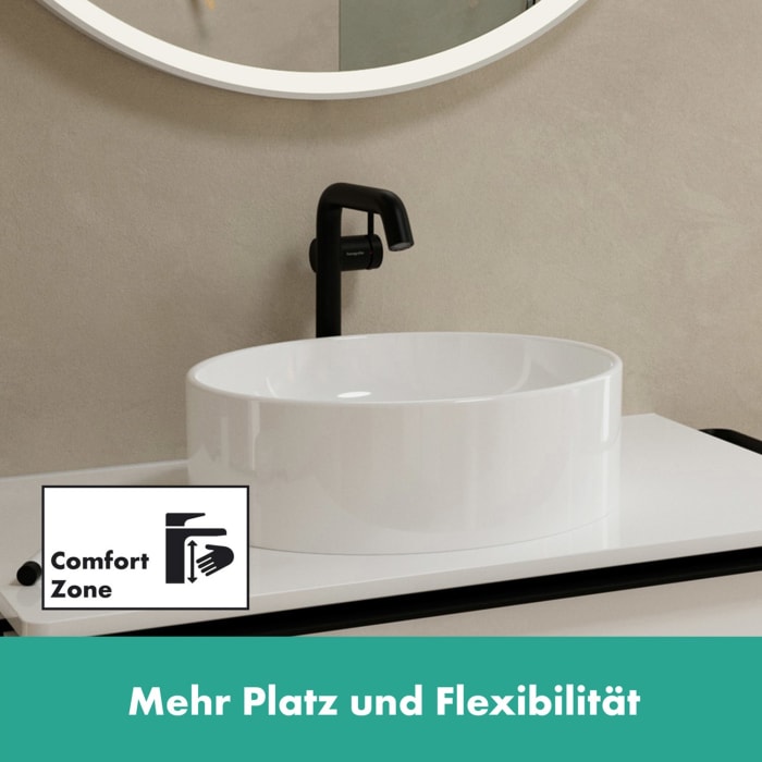 hansgrohe Tecturis S Einhebel-Waschtischarmatur 240 Fine CoolStart wassersparend+ für Aufsatzwaschtische mit Push-Open Ablaufgarnitur