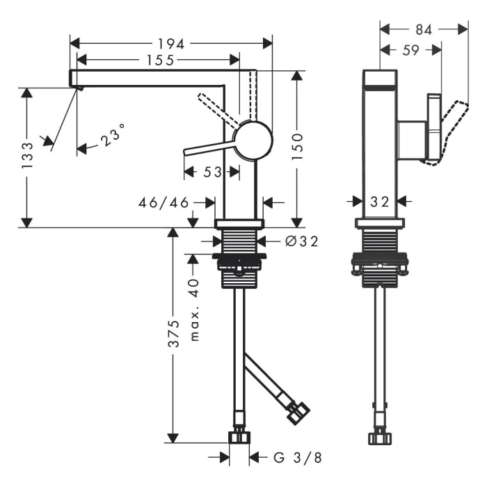 hansgrohe Tecturis E Einhebel-Waschtischarmatur 110 Fine CoolStart mit Push-Open Ablaufgarnitur