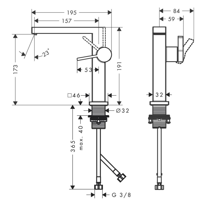 hansgrohe Tecturis E Einhebel-Waschtischarmatur 150 Fine CoolStart wassersparend+ mit Push-Open Ablaufgarnitur