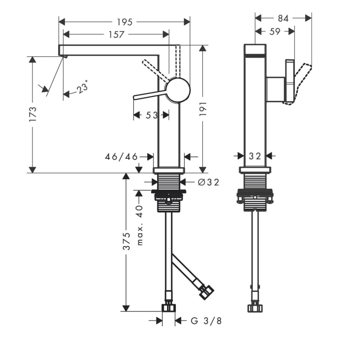 hansgrohe Tecturis E Einhebel-Waschtischarmatur 150 Fine CoolStart wassersparend+ ohne Ablaufgarnitur