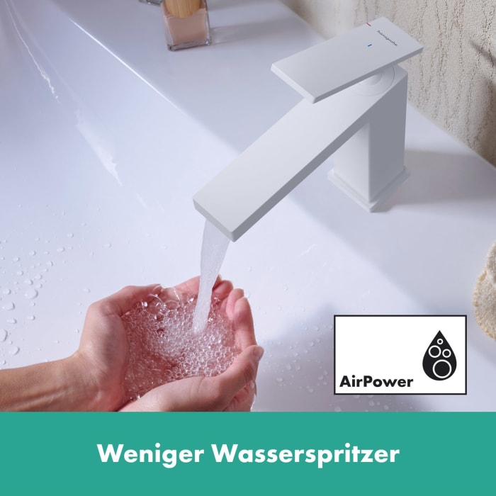 hansgrohe Tecturis E Einhebel-Waschtischarmatur 80 CoolStart mit Zugstangen-Ablaufgarnitur