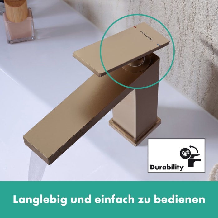 hansgrohe Tecturis E Einhebel-Waschtischarmatur 110 wassersparend+ mit Zugstangen-Ablaufgarnitur