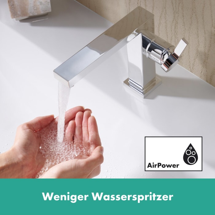 hansgrohe Tecturis E Einhebel-Waschtischarmatur 110 Fine CoolStart wassersparend+ mit Zugstangen-Ablaufgarnitur