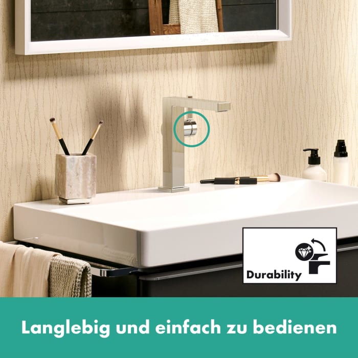 hansgrohe Tecturis E Einhebel-Waschtischarmatur 150 Fine CoolStart wassersparend+ mit Push-Open Ablaufgarnitur