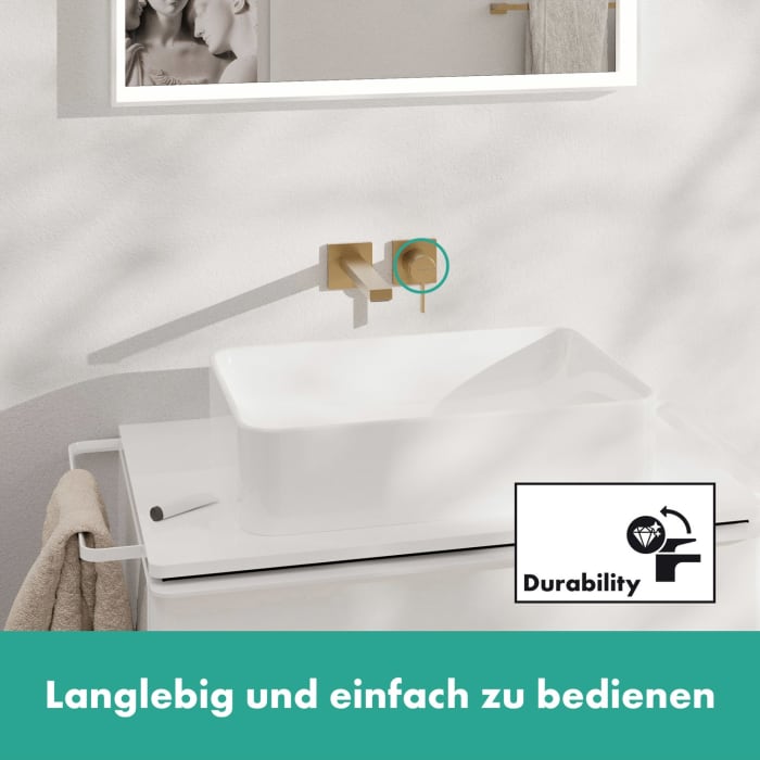 hansgrohe Tecturis E Einhebel-Waschtischarmatur Unterputz für Wandmontage wassersparend+ mit Auslauf 22,5 cm