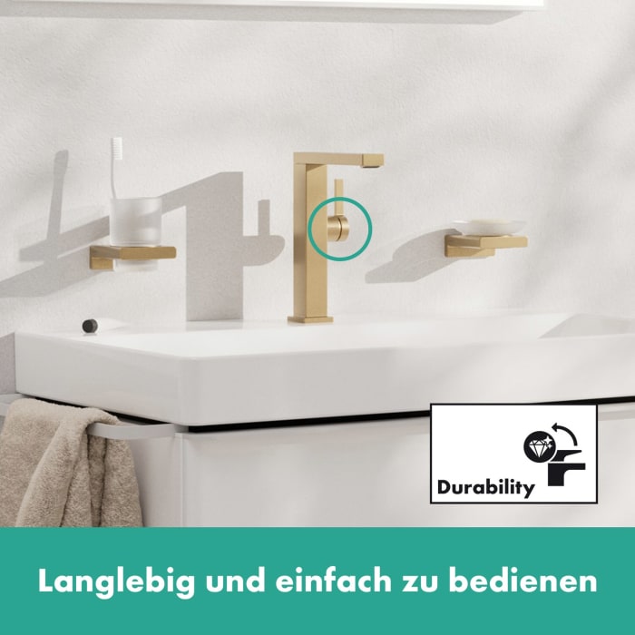 hansgrohe Tecturis E Einhebel-Waschtischarmatur 210 Fine CoolStart wassersparend+ mit Schwenkauslauf und Push-Open Ablaufgarnitur