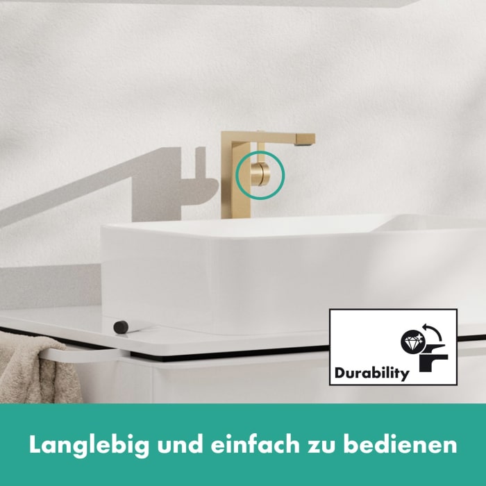 hansgrohe Tecturis E Einhebel-Waschtischarmatur 240 Fine CoolStart wassersparend+ für Aufsatzwaschtische mit Push-Open Ablaufgarnitur