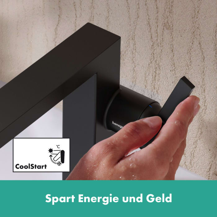 hansgrohe Tecturis E Einhebel-Waschtischarmatur 240 Fine CoolStart wassersparend+ für Aufsatzwaschtische mit Push-Open Ablaufgarnitur