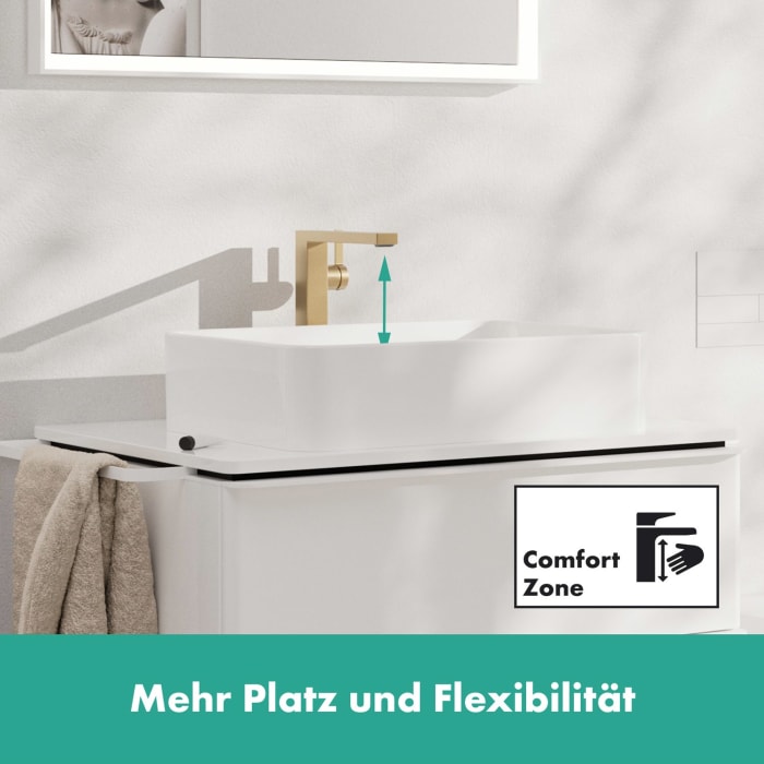 hansgrohe Tecturis E Einhebel-Waschtischarmatur 240 Fine CoolStart für Aufsatzwaschtische mit Push-Open Ablaufgarnitur