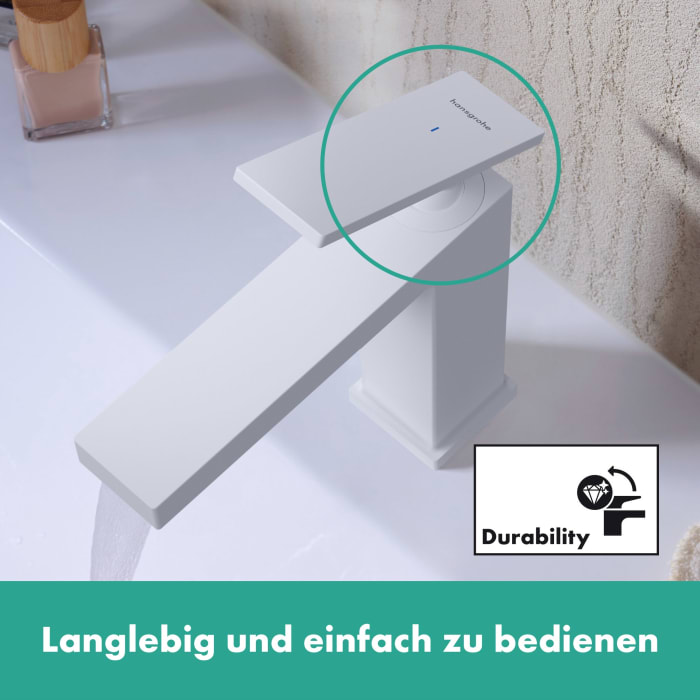 hansgrohe Tecturis E Standventil 80 wassersparend+ mit Hebelgriff für Kaltwasser oder vorgemischtes Wasser ohne Ablaufgarnitur