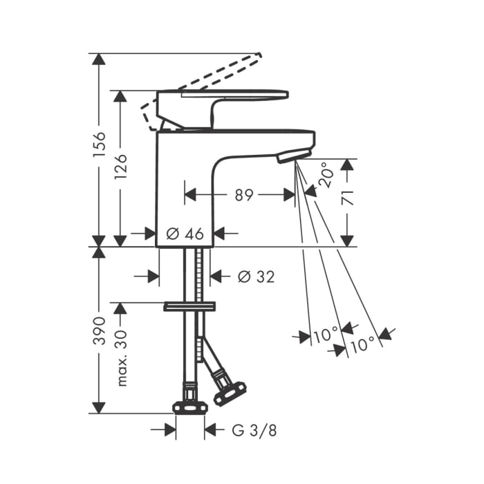 hansgrohe Vernis Blend Einhebel-Waschtischarmatur 70 CoolStart ohne Ablaufgarnitur