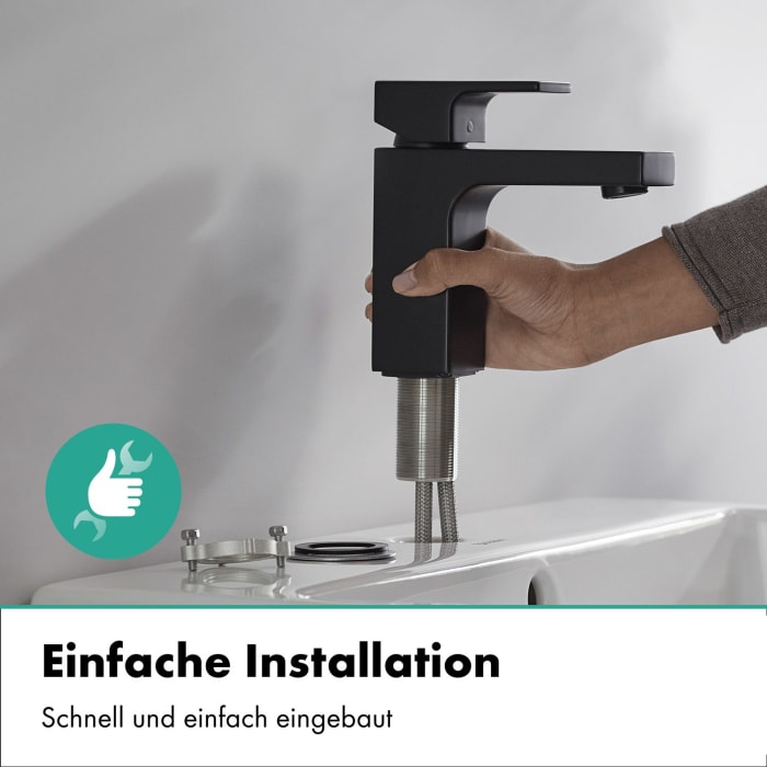 hansgrohe Vernis Shape Einhebel-Waschtischarmatur 100 CoolStart, mit Push-Open Ablaufgarnitur